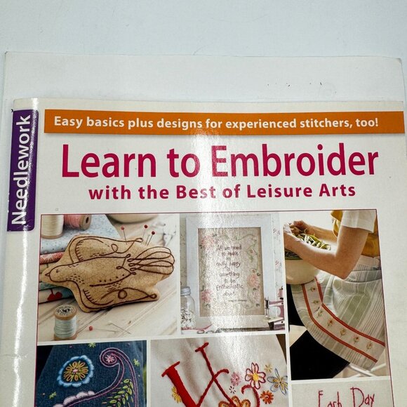 Leisure Arts Needlework Learn to Embroider Instruction Book - Picture 2 of 6